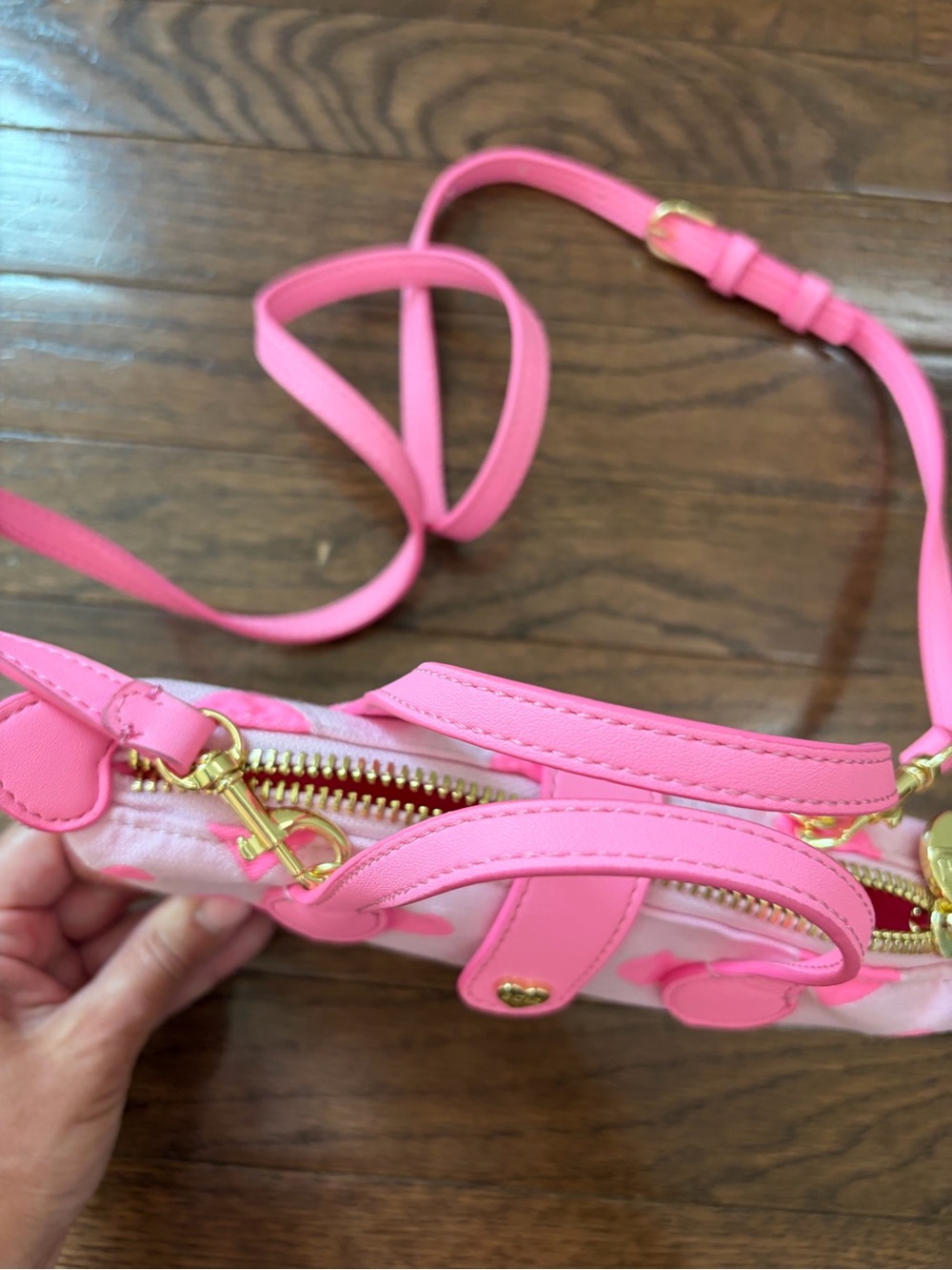 Stoney Clover Lane Pouchette Crossbody Bag - Flamingos & Bubblegum Color - Picture 9 of 14
